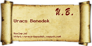 Uracs Benedek névjegykártya